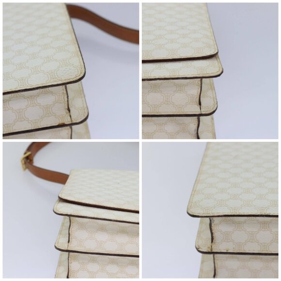 CELINE Macadam Canvas Shoulder Bag PVC White - Picture 15 of 15